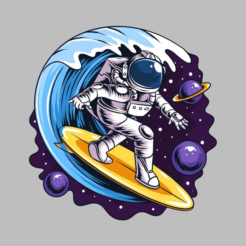 Astronaute de l’espace sur des planches de surf