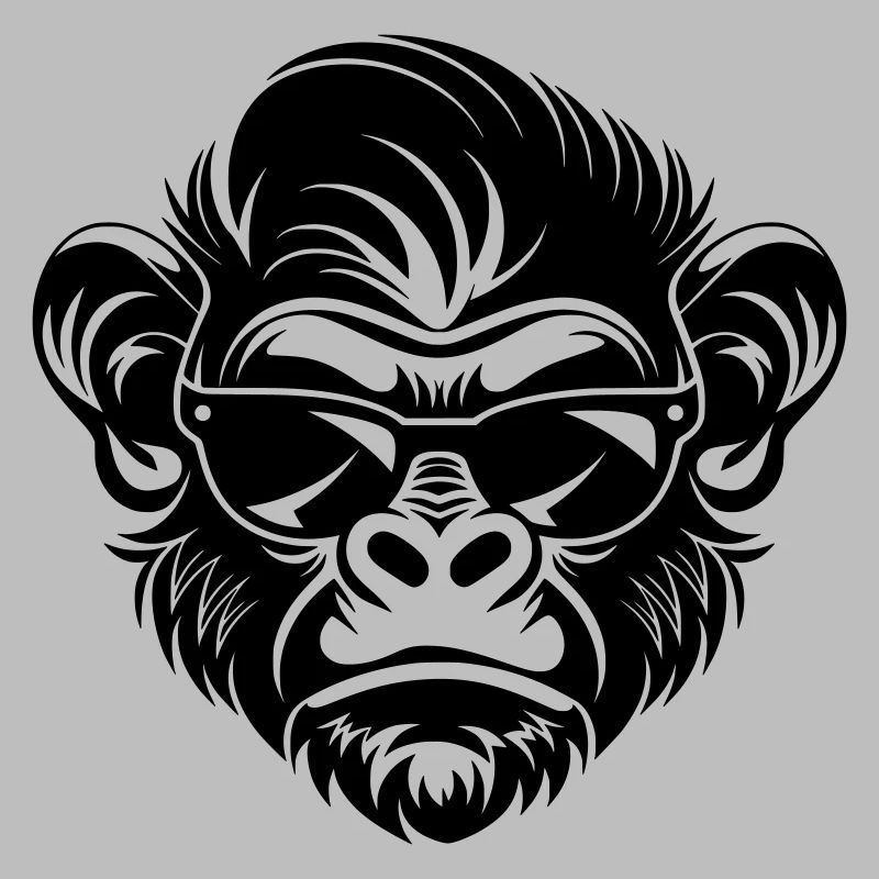 Cool Monkey Head with Sunglasses