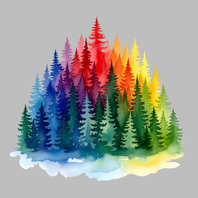 Regenbogenwald Silhouette Rainbow forest