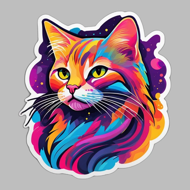 Chat Éclatant Arc en Ciel