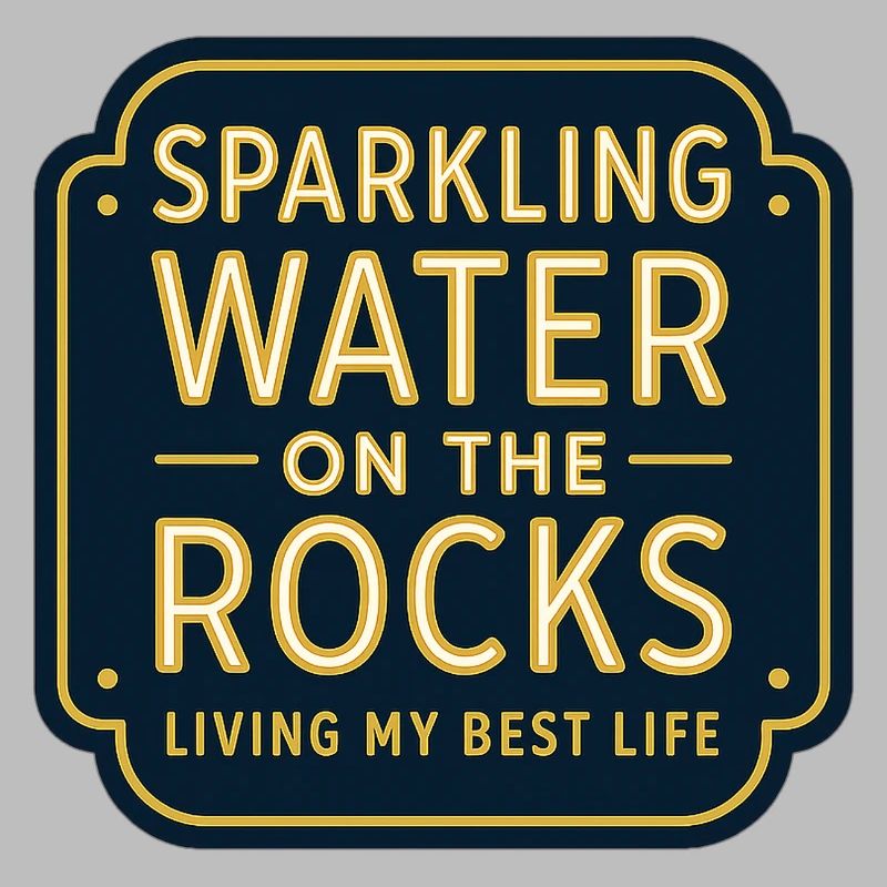 Sparkling water on rocks neon