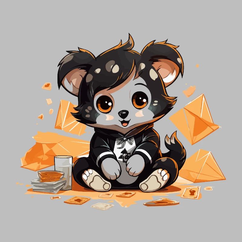 Cuddly panda with a windfall