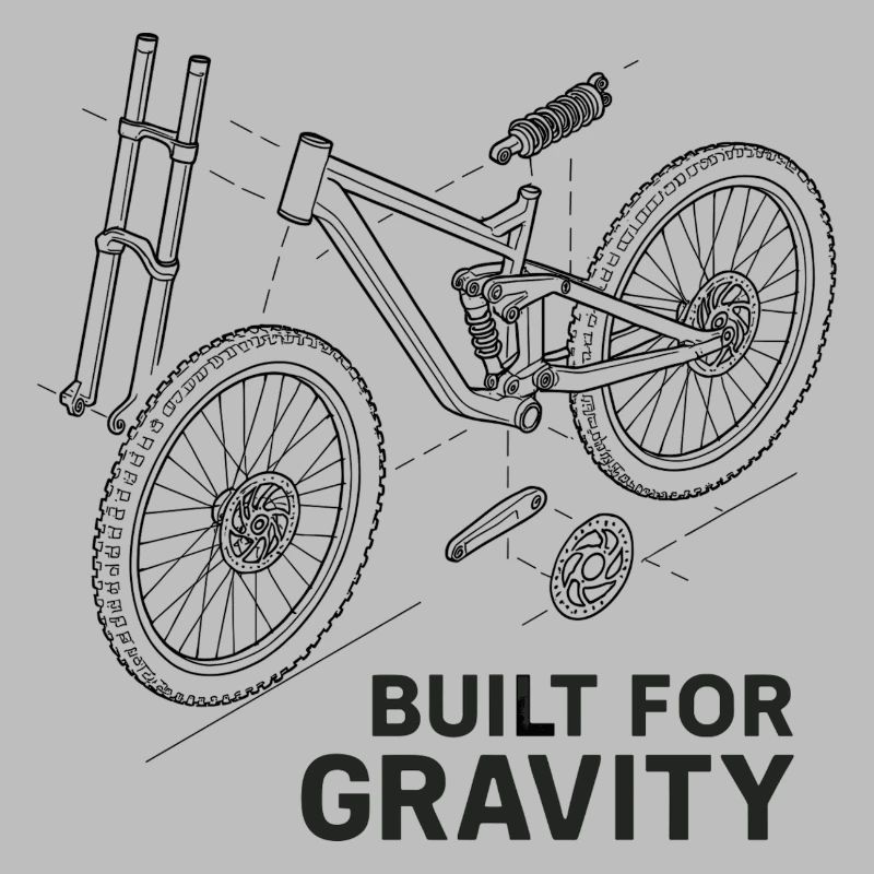 Built for Gravity: DH-Bike Exploded Drawing