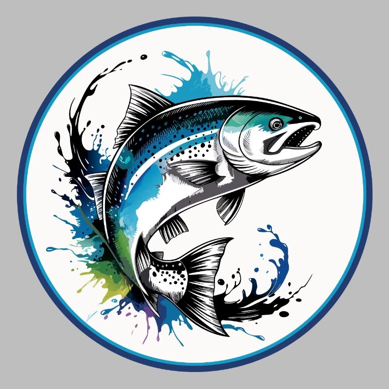 Springender Lachs