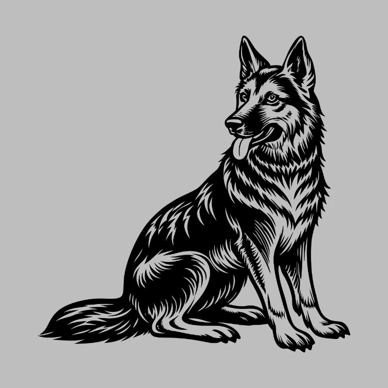 Deutscher Schäferhund sitzt