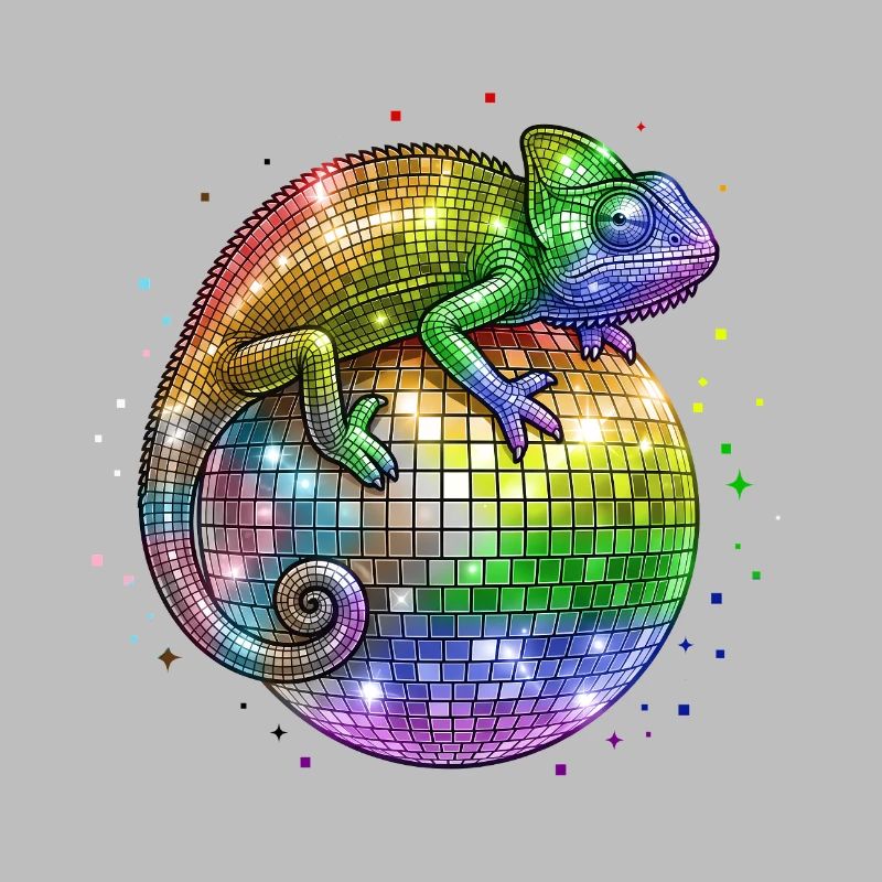 Chameleon on Globo Disco Progress Flag LGBT