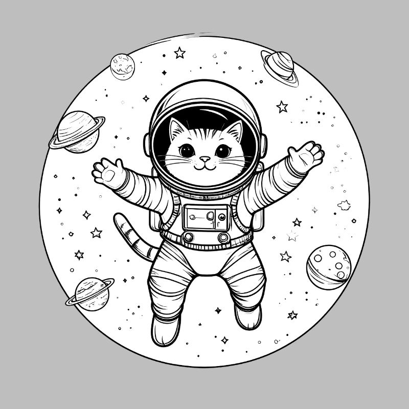 Astronaute chat dans l’espace