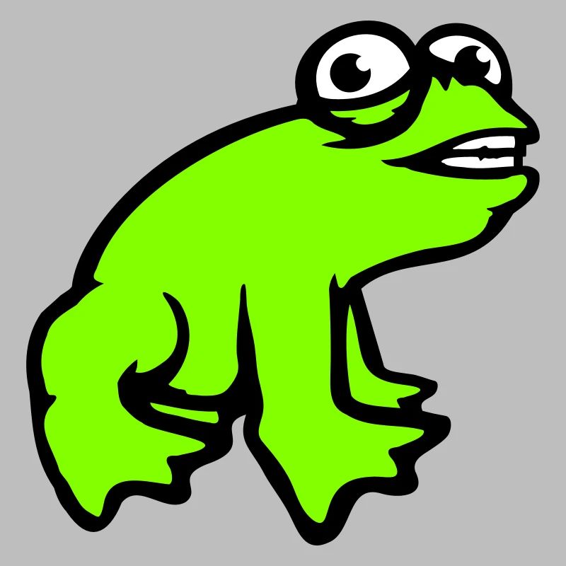 Frog grins cool funny comic crazy toad