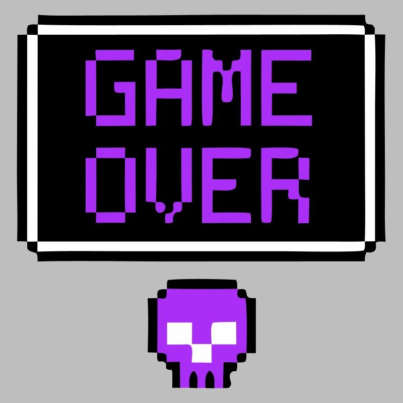 Game Over Pixel Art du Crâne