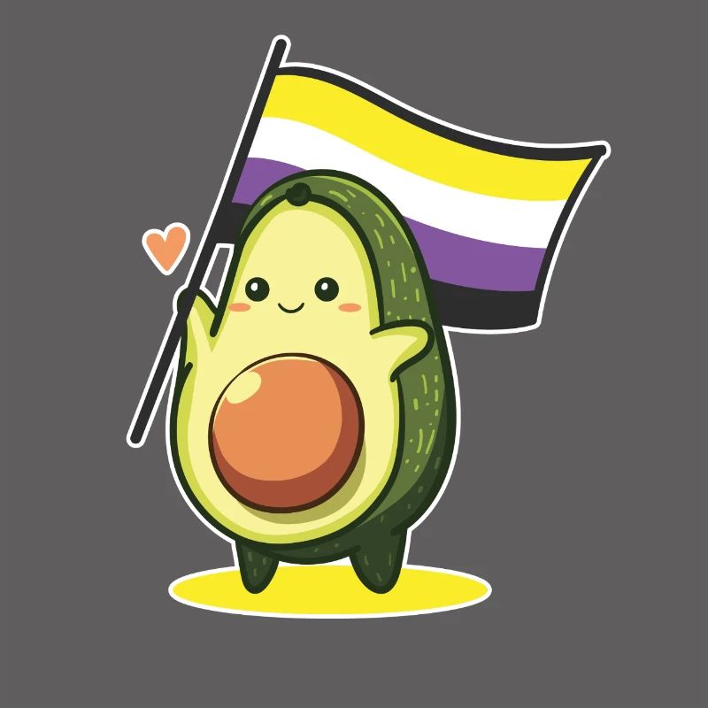 Avocado Nonbinary Flag LGBT Queer CSD Pride