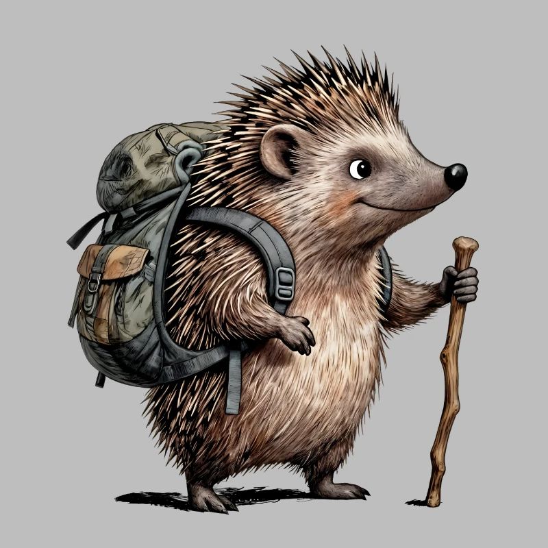 Wanderigel mit Rucksack