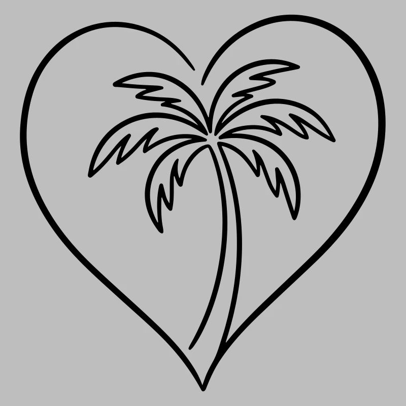 Palm Tree Heart Love