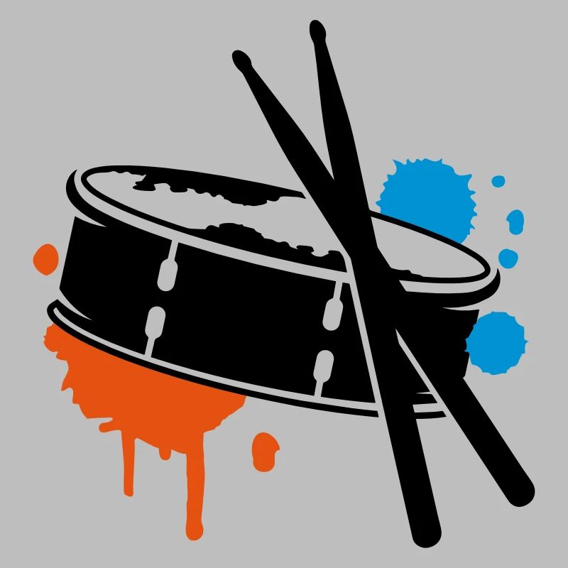 A drum and sticks as a graffiti