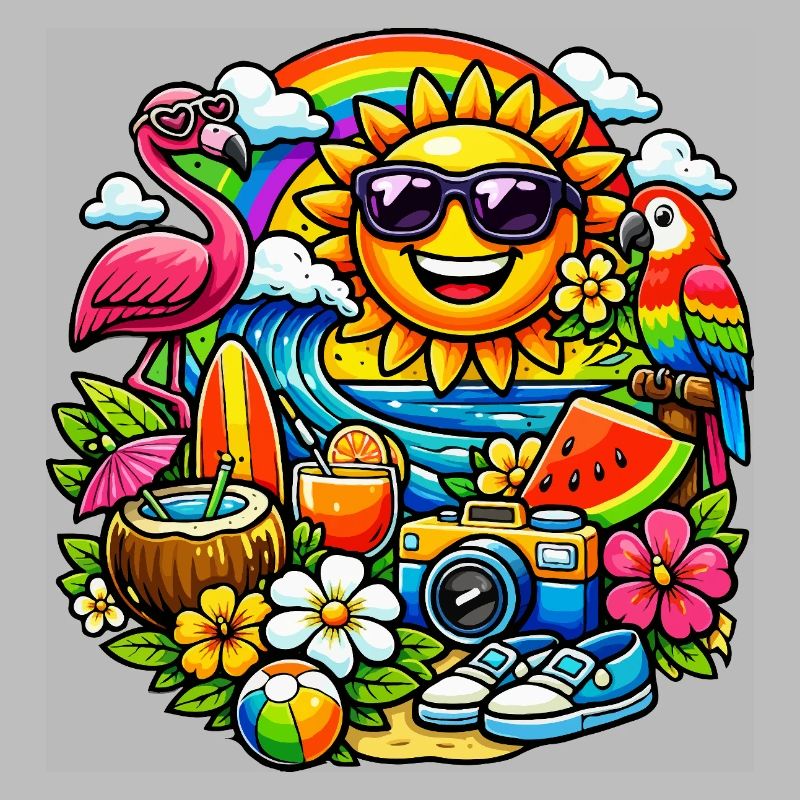 Conception d’été tropical baignée de soleil