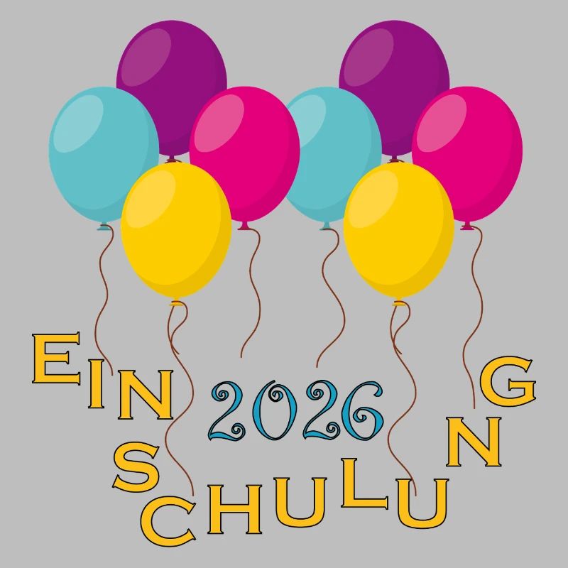 Bunte Ballons Einschulung