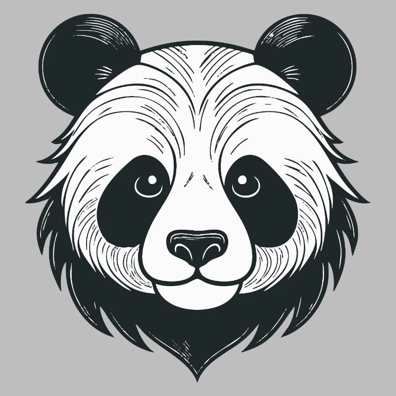 Panda illustration with playful expression