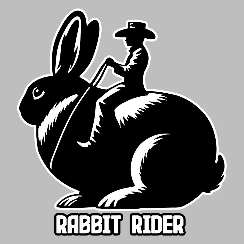 Rabbit Rider (texte léger - avec contour, 3 couleurs)