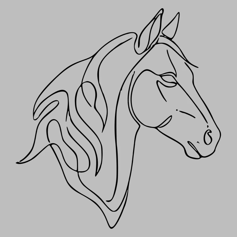 Art de lignes de chevaux minimalistes - Conception élégante de lignes
