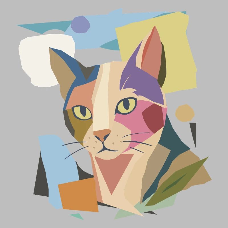 Chat abstrait dans le design moderne de bloc de couleur