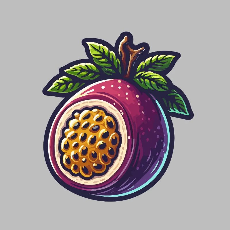 Illustration de Fruit de Passiflore Éclatant