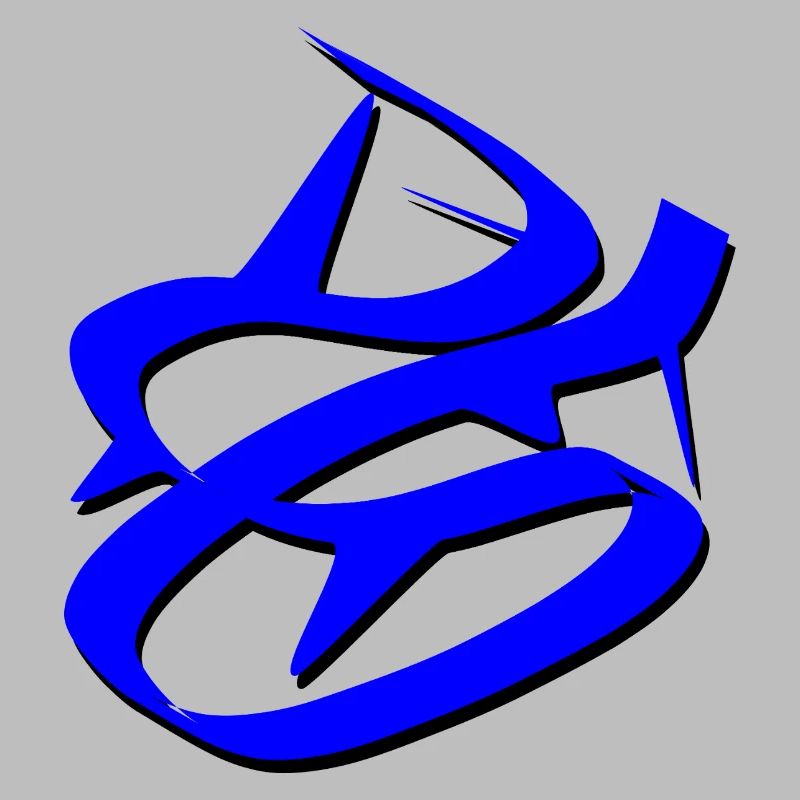 Dynamic Blue Graffiti Design