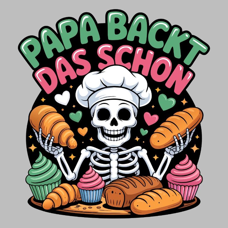 Daddy bakes this nice skeleton chef