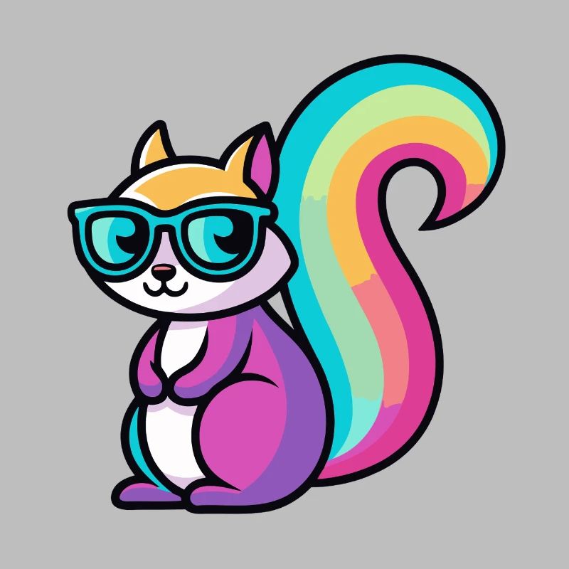 Regenbogen-Eichhörnchen-Brille