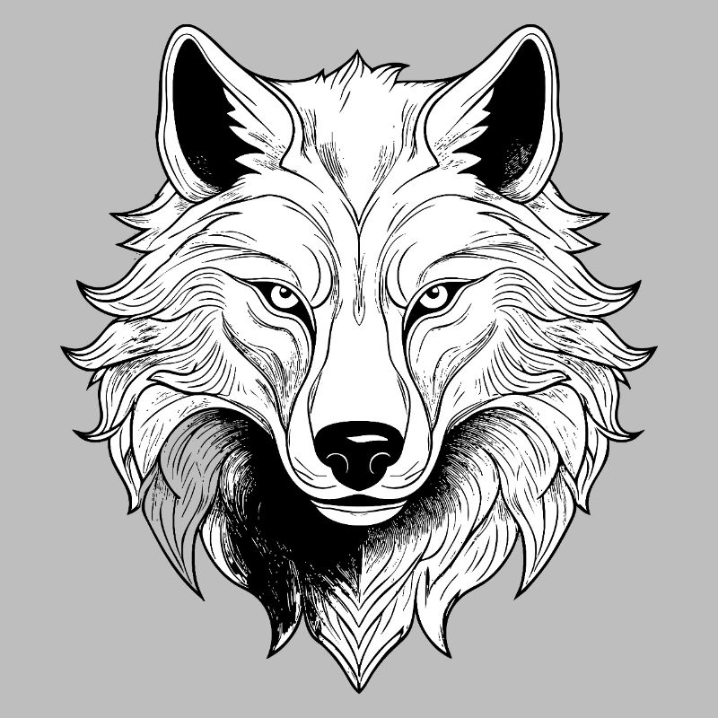 Mystic Wolf Face Print