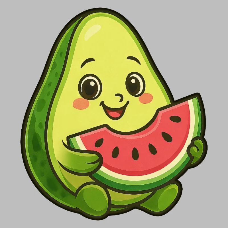 Avocat, melon, pastèque, fruit d’été, design