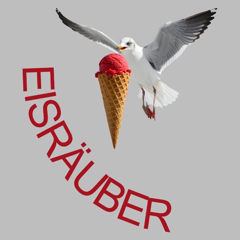 Möwe mit Eiscreme Eisräuber