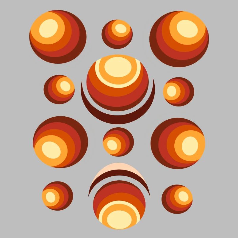 Retro Circle Pattern 70s Crescent