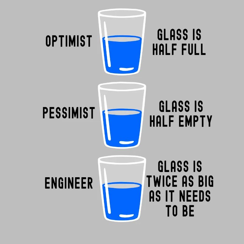 Engineer Glass Half Full Half Empty Funny Engineer