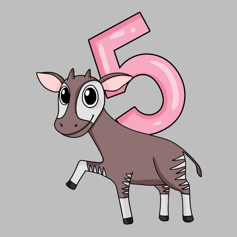 Fille de 5 ans Okapi cadeau de 5ème anniversaire
