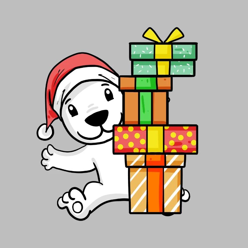 Weihnachten Eisbär mit Geschenke