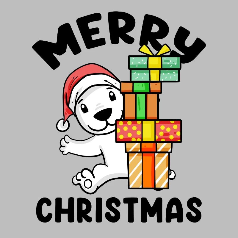 Frohe Weihnachten Eisbär mit Geschenke
