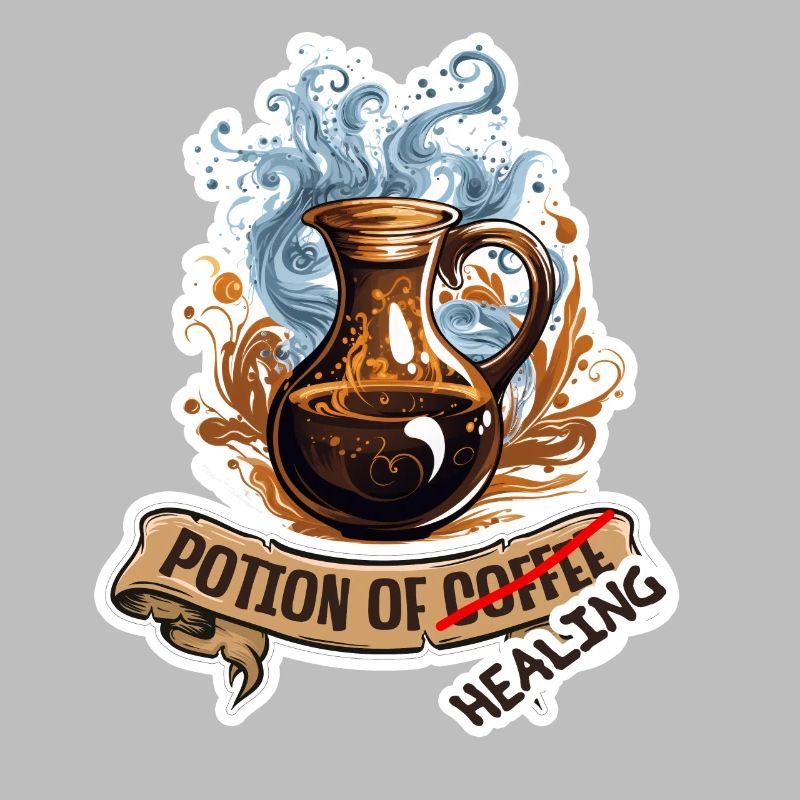 Kaffee Oder Heiltrank Fantasy RPG Shirt
