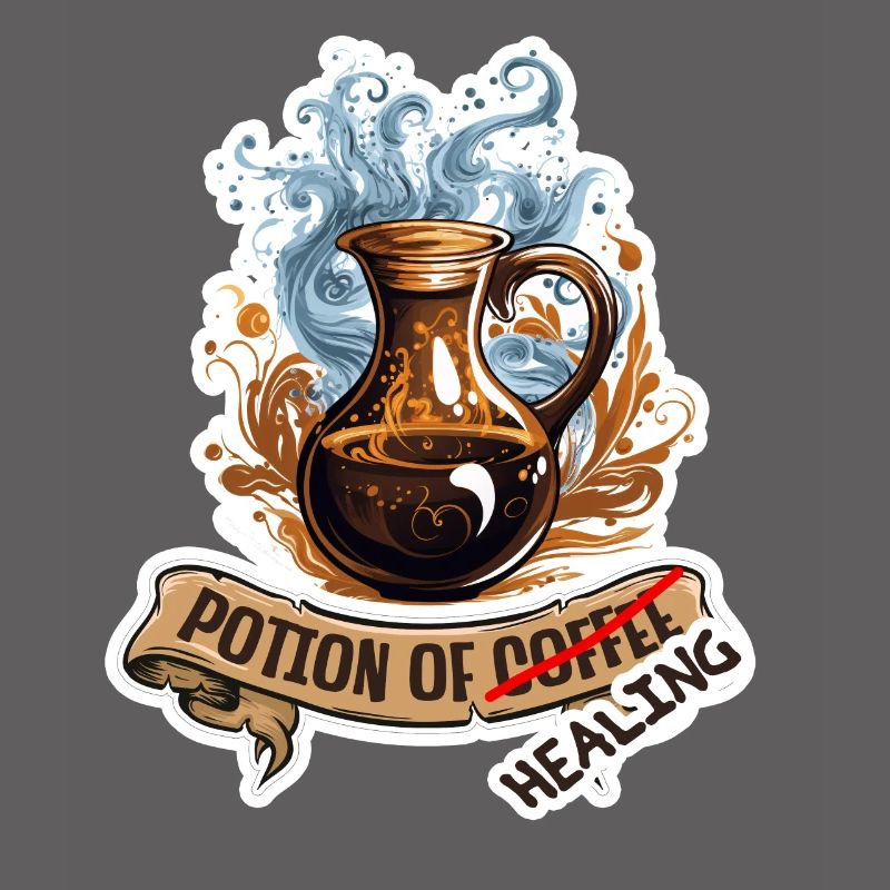 Kaffee Oder Heiltrank Fantasy RPG Shirt