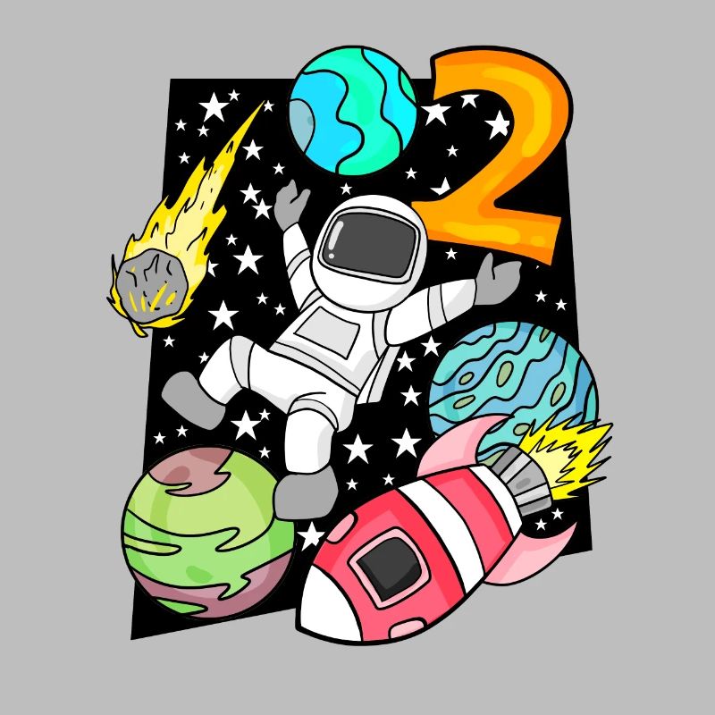 2 Geburtstag Junge Astronaut