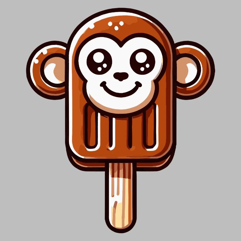 Ein Eis in Form eines lächelnden Äffchens