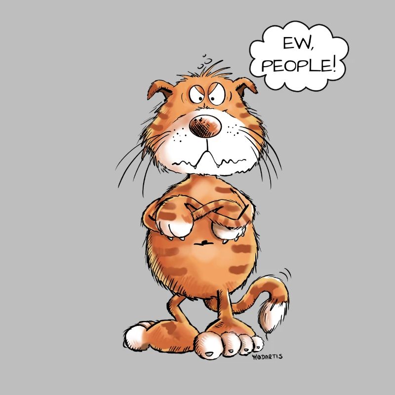 Grumpy Ew People Red Cat Saying Cats