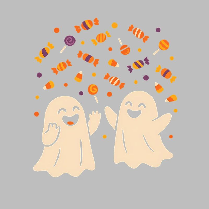 Humorous ghosts with sweets