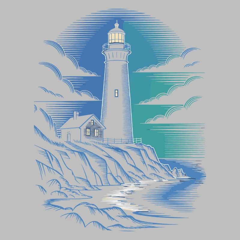 Lighthouse on the rocky coastal path