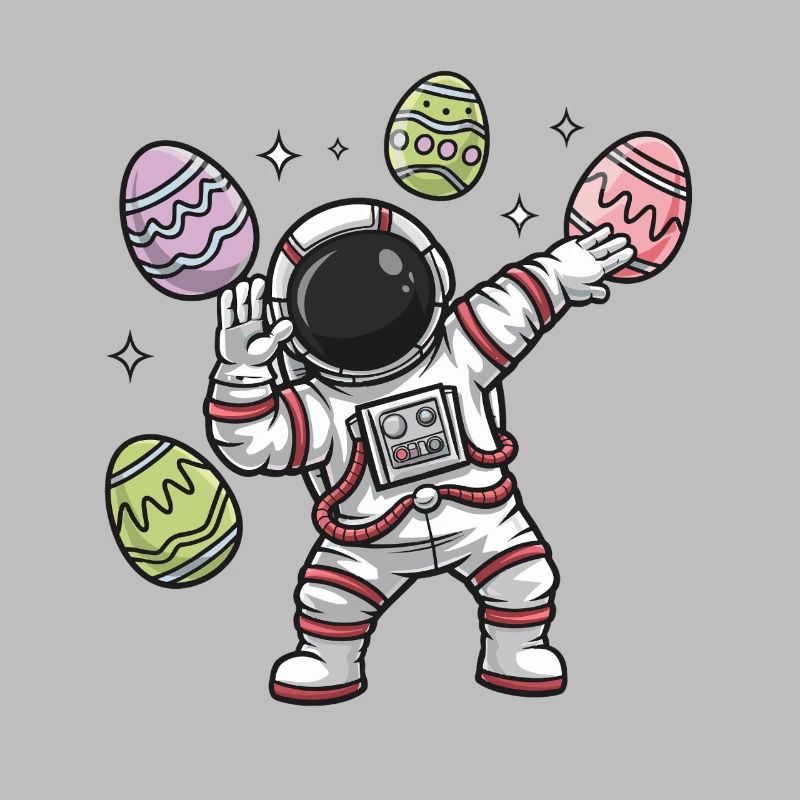 Astronaut Easter Egg Dance in Space