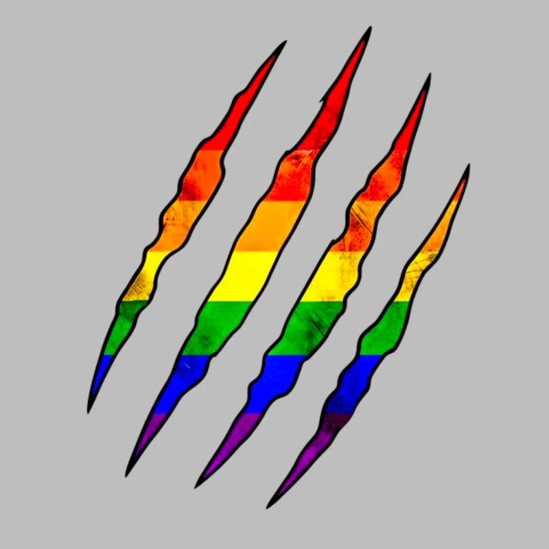 Pride Claw Rainbow Statement Scratch Trace
