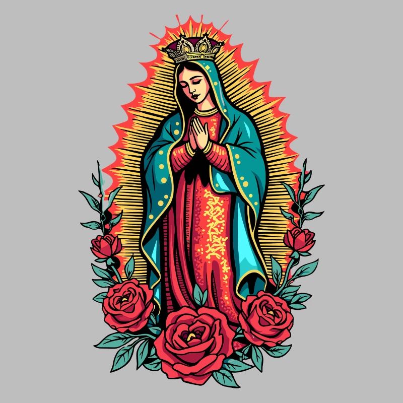 Virgen Guadalupe Rose Icon