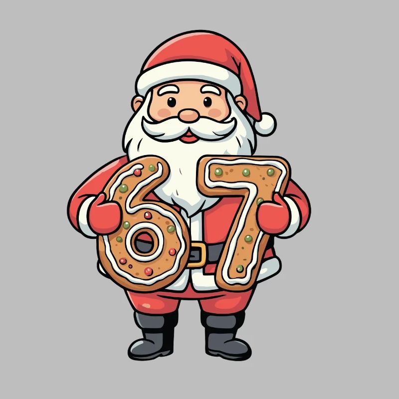 Santa 67 Meme Cookie Digits