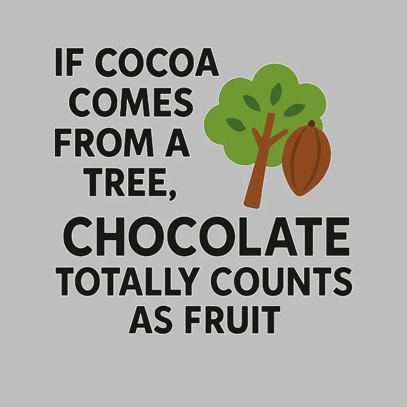 Chocolate counts as fruit – funny cocoa saying