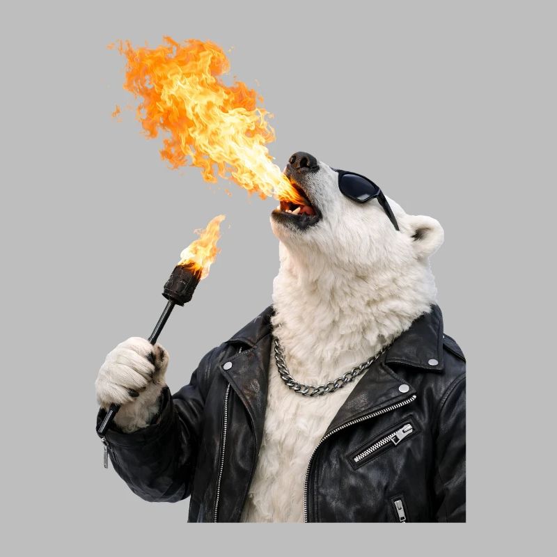Polar Bear Fire Breath Leather Jacket