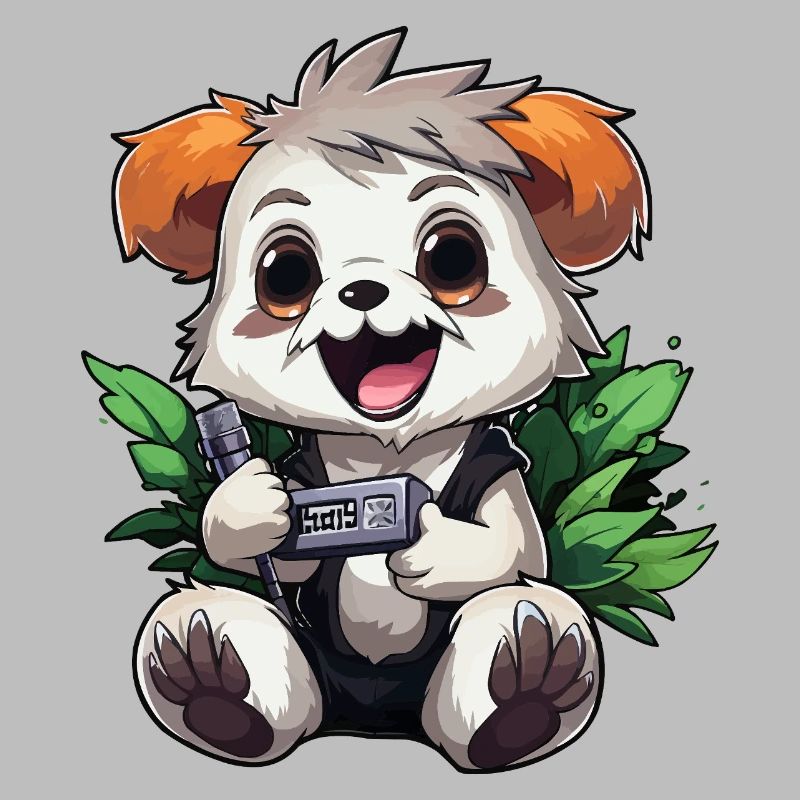 Panda Gamer with Controller