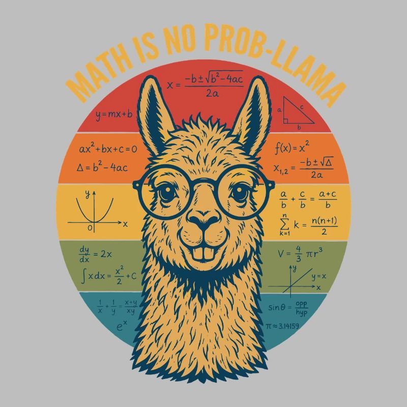 Math Is No Prob-Llama Math Teacher Shirt
